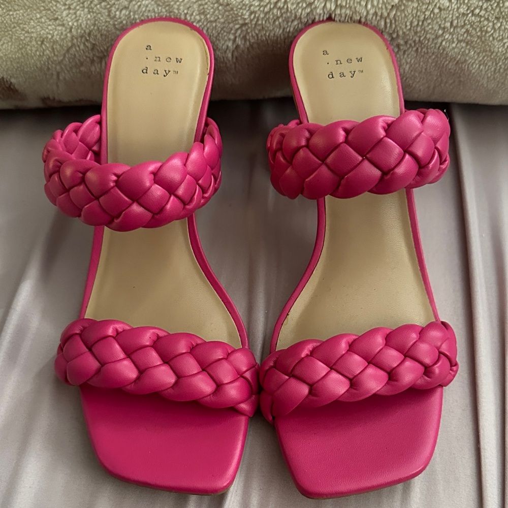 A New Day Women's Fuchsia Braided Sandals